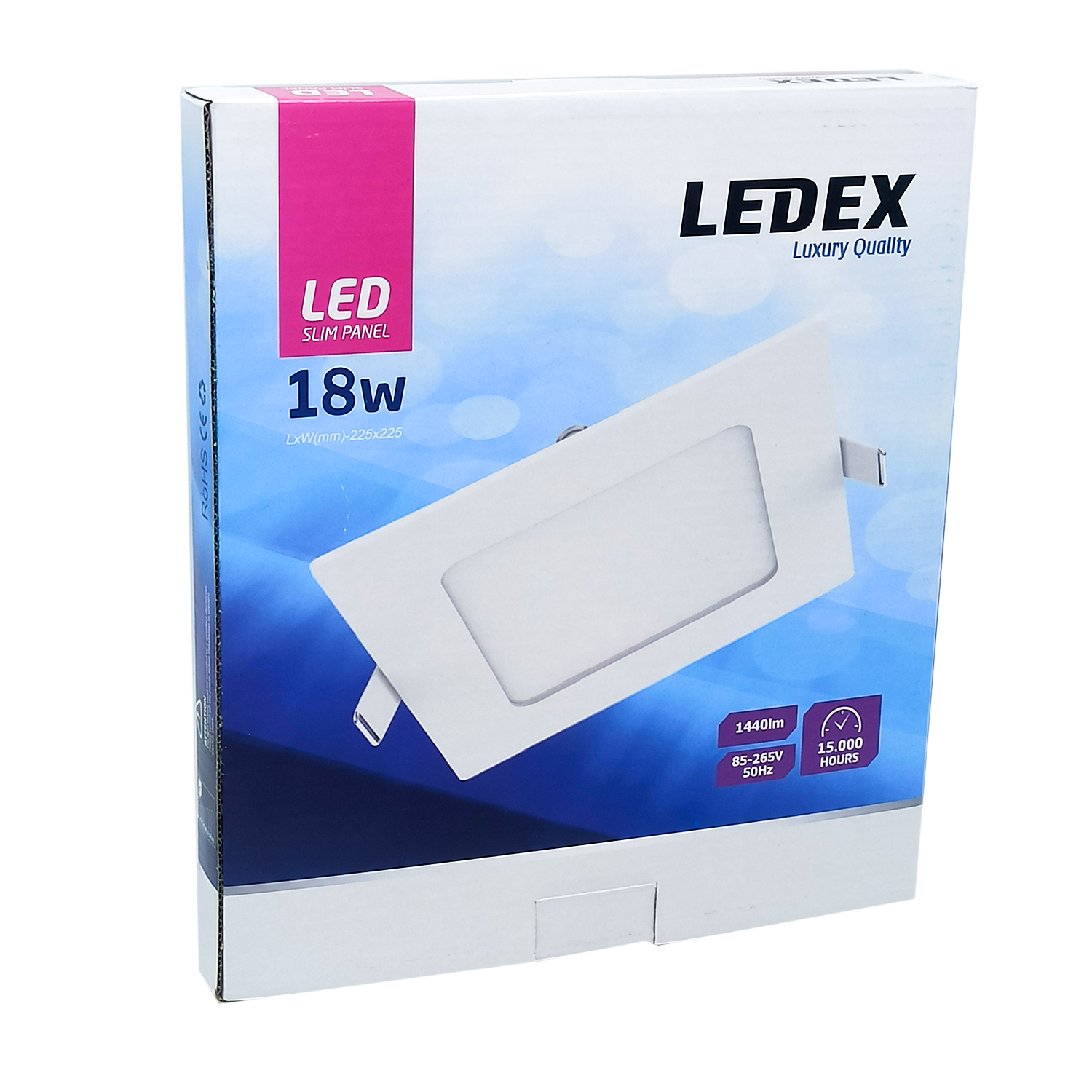 ლედ პანელი ოთხკუთხედი 18w 6500K — LED განათება